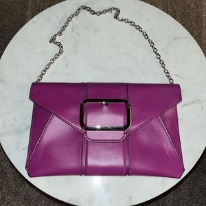 Banana republic purple clutch with chain